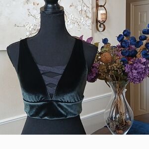Victoria secret Green Velvet Strappy Bralette